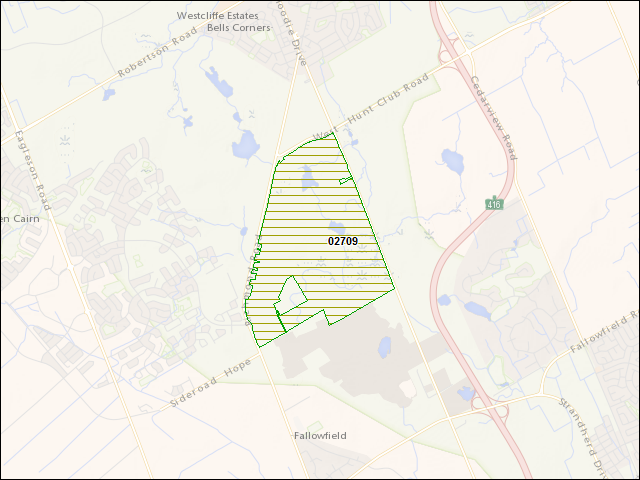 A map of the area immediately surrounding DFRP Property Number 02709