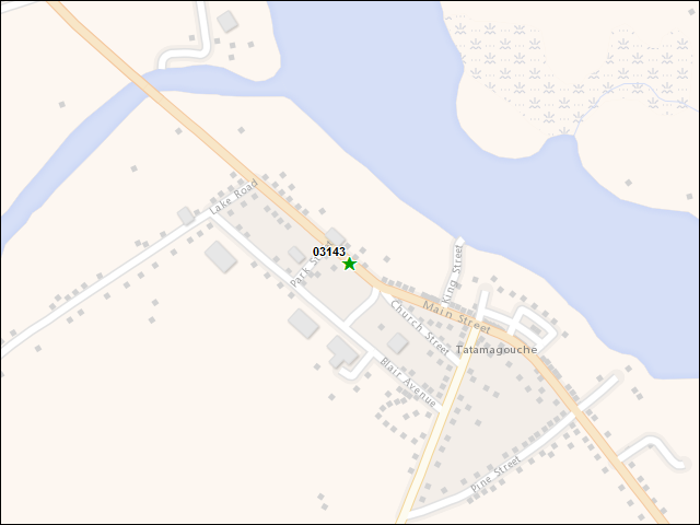 Une carte de la zone qui entoure immédiatement le bien de l'RBIF numéro 03143