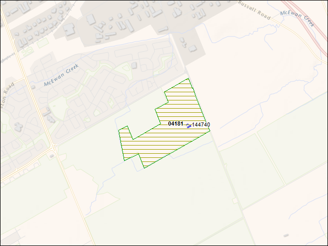 A map of the area immediately surrounding DFRP Property Number 04181