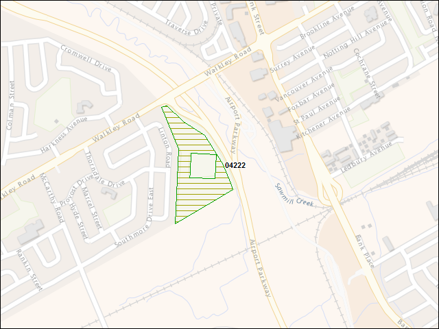 A map of the area immediately surrounding DFRP Property Number 04222
