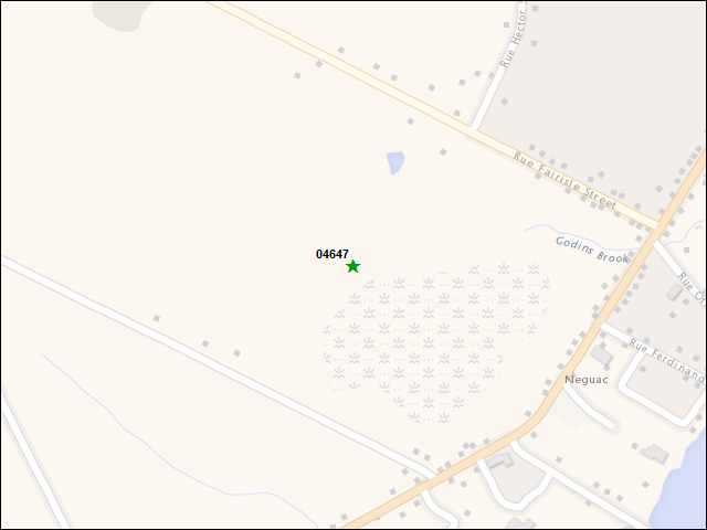 A map of the area immediately surrounding DFRP Property Number 04647
