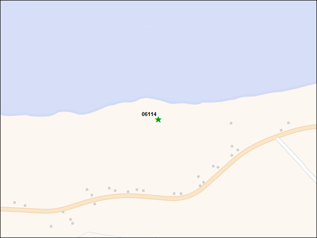 Une carte de la zone qui entoure immédiatement le bien de l'RBIF numéro 06114