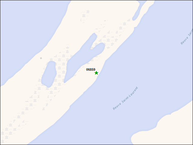 Une carte de la zone qui entoure immédiatement le bien de l'RBIF numéro 06859