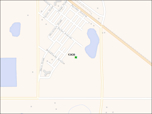 A map of the area immediately surrounding DFRP Property Number 13430