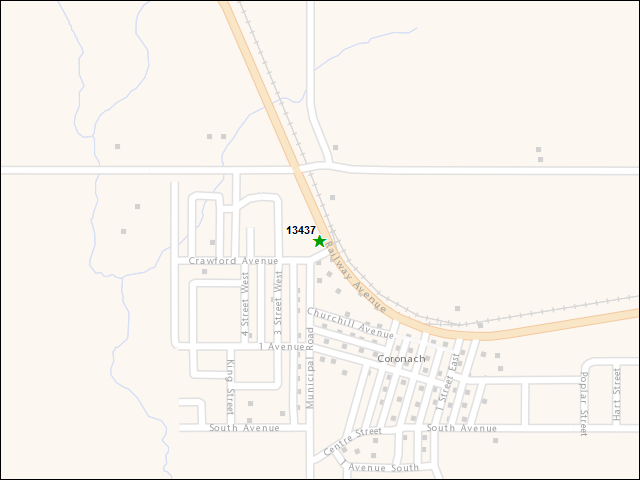 A map of the area immediately surrounding DFRP Property Number 13437