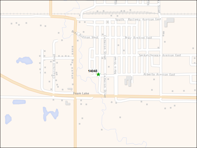 A map of the area immediately surrounding DFRP Property Number 14048