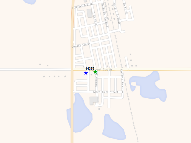 A map of the area immediately surrounding DFRP Property Number 14376