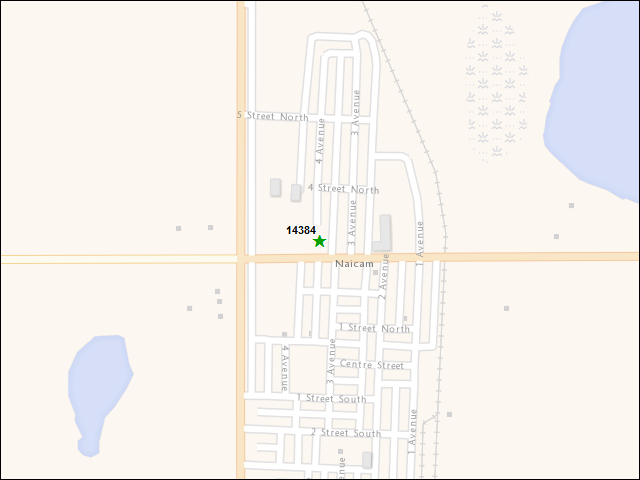 A map of the area immediately surrounding DFRP Property Number 14384