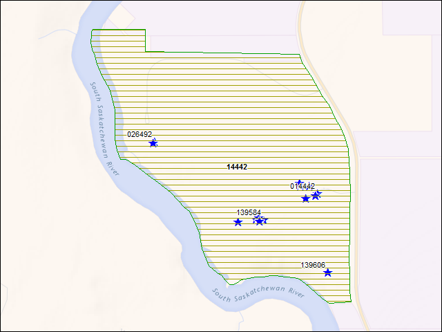 A map of the area immediately surrounding DFRP Property Number 14442