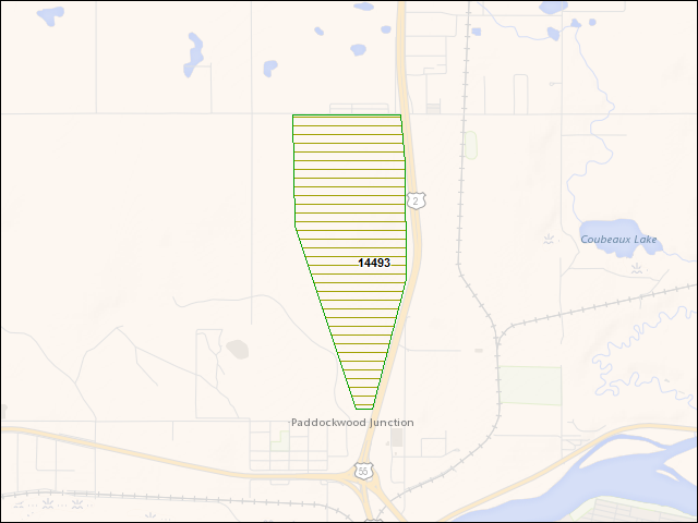 A map of the area immediately surrounding DFRP Property Number 14493