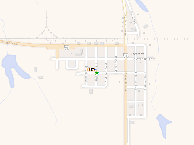 A map of the area immediately surrounding DFRP Property Number 14970