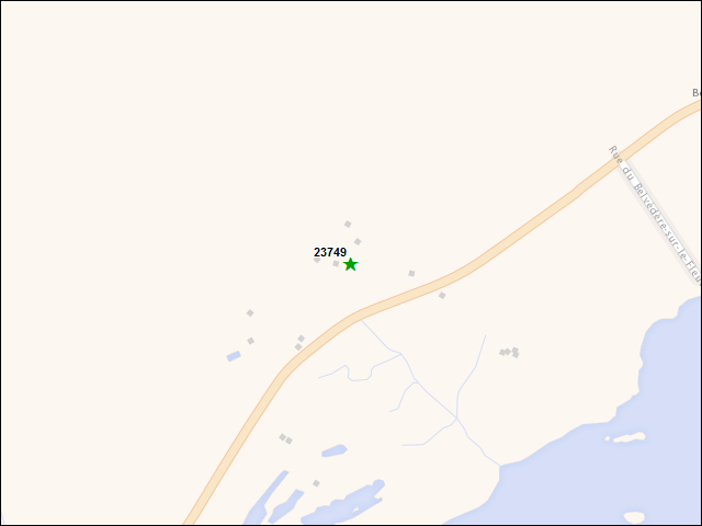 A map of the area immediately surrounding DFRP Property Number 23749