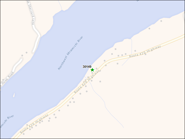 A map of the area immediately surrounding DFRP Property Number 30149