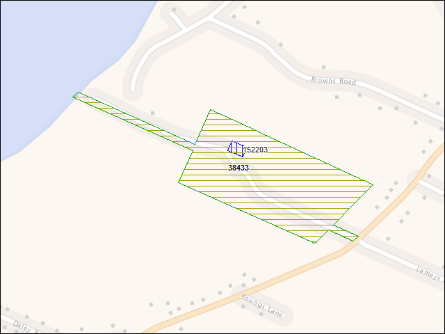 A map of the area immediately surrounding DFRP Property Number 38433