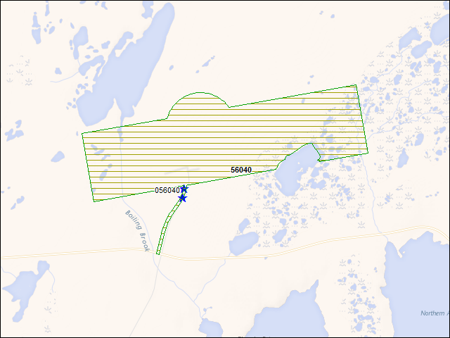 A map of the area immediately surrounding DFRP Property Number 56040