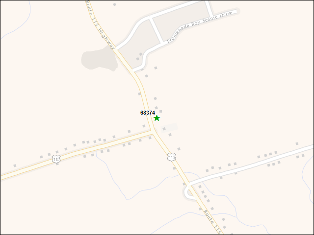 A map of the area immediately surrounding DFRP Property Number 68374
