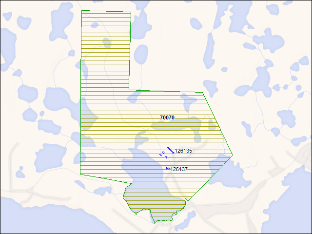 A map of the area immediately surrounding DFRP Property Number 70070