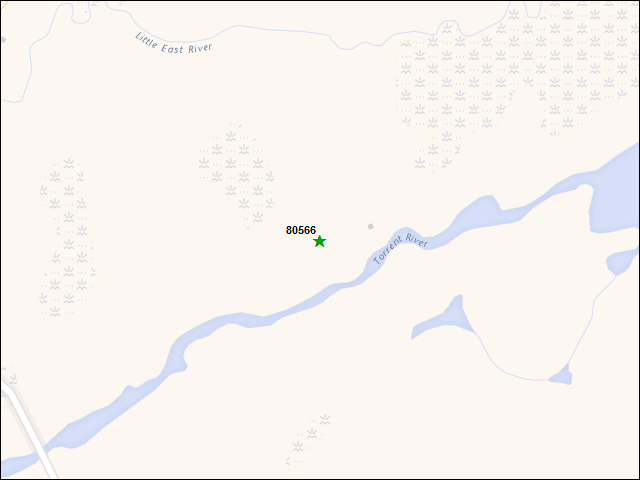 A map of the area immediately surrounding DFRP Property Number 80566