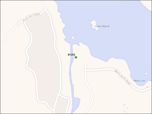 Une carte de la zone qui entoure immédiatement le bien de l'RBIF numéro 81262