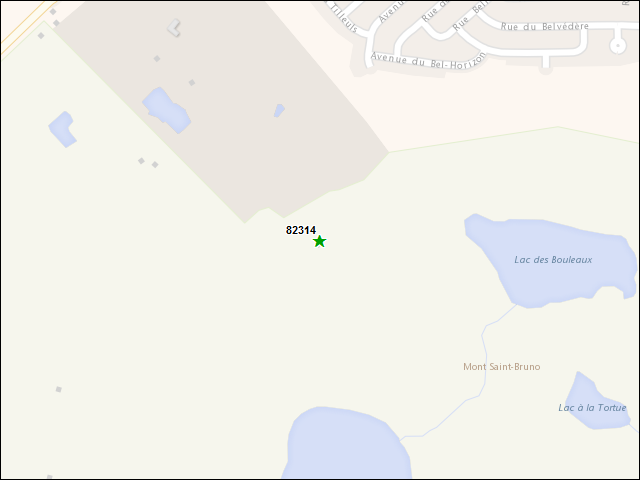 Une carte de la zone qui entoure immédiatement le bien de l'RBIF numéro 82314