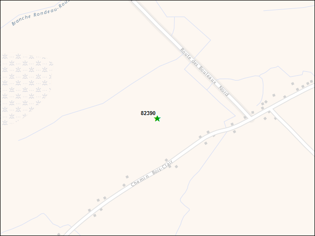 A map of the area immediately surrounding DFRP Property Number 82390