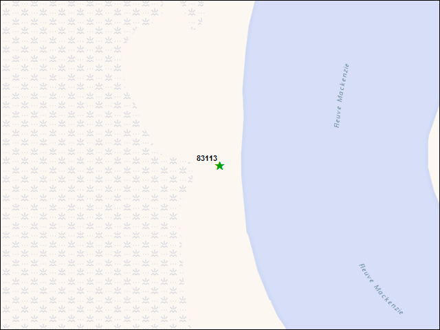 Une carte de la zone qui entoure immédiatement le bien de l'RBIF numéro 83113
