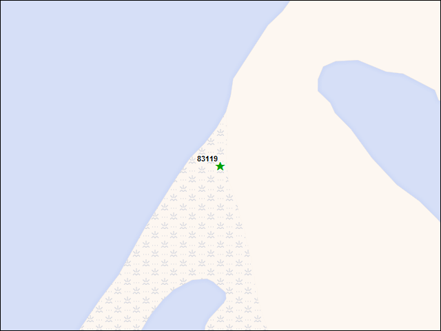 Une carte de la zone qui entoure immédiatement le bien de l'RBIF numéro 83119