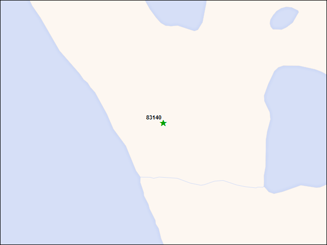 Une carte de la zone qui entoure immédiatement le bien de l'RBIF numéro 83140