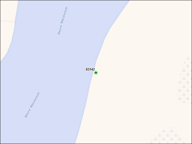Une carte de la zone qui entoure immédiatement le bien de l'RBIF numéro 83142