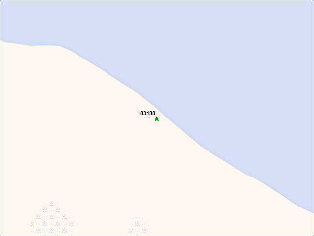 Une carte de la zone qui entoure immédiatement le bien de l'RBIF numéro 83188