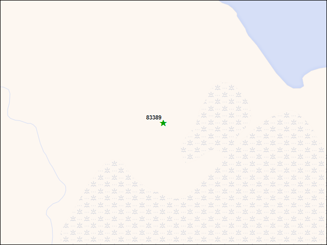 Une carte de la zone qui entoure immédiatement le bien de l'RBIF numéro 83389