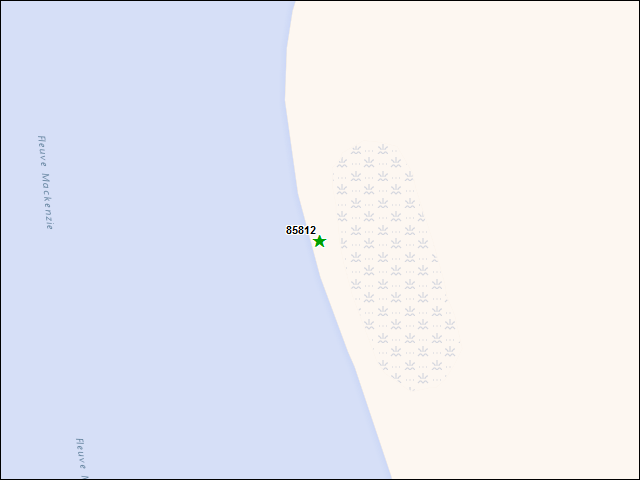 Une carte de la zone qui entoure immédiatement le bien de l'RBIF numéro 85812