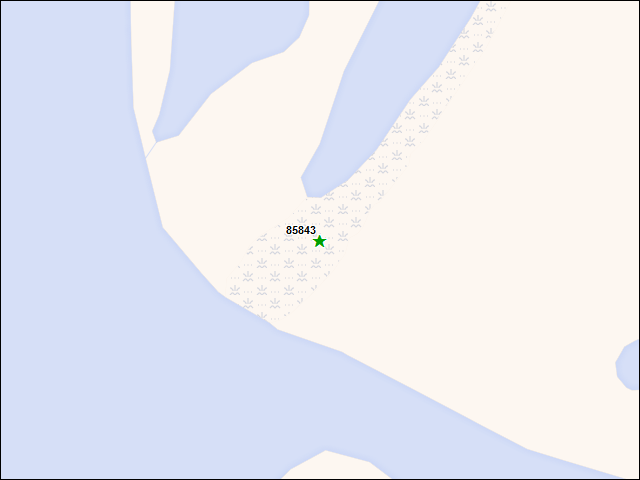 Une carte de la zone qui entoure immédiatement le bien de l'RBIF numéro 85843