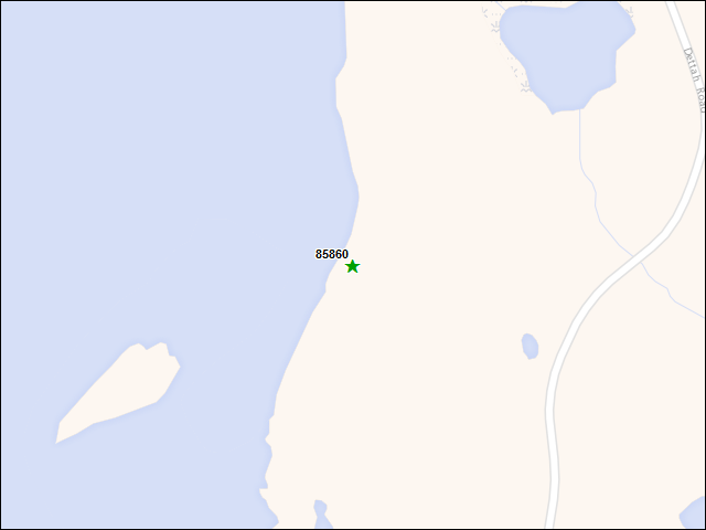 Une carte de la zone qui entoure immédiatement le bien de l'RBIF numéro 85860