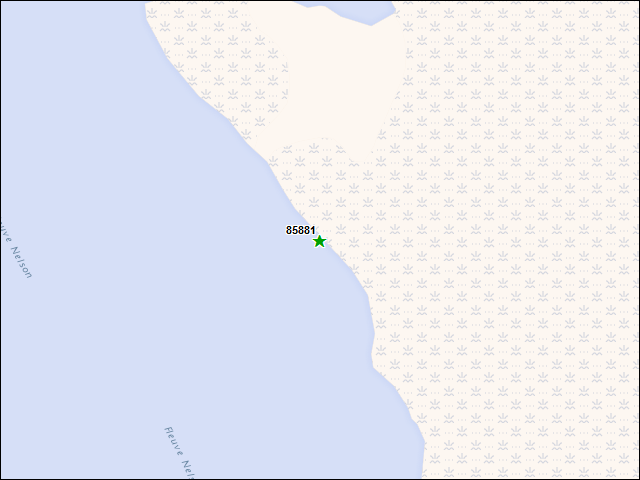 Une carte de la zone qui entoure immédiatement le bien de l'RBIF numéro 85881