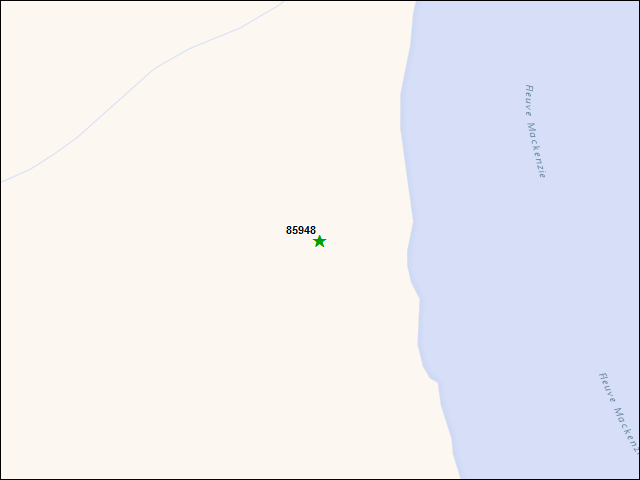 Une carte de la zone qui entoure immédiatement le bien de l'RBIF numéro 85948