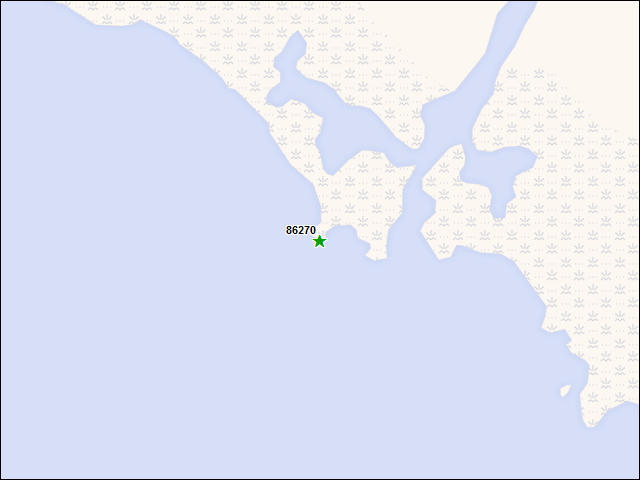 Une carte de la zone qui entoure immédiatement le bien de l'RBIF numéro 86270