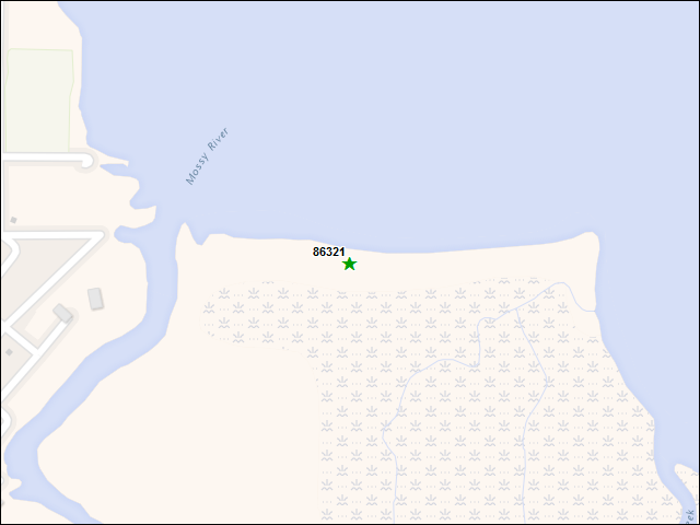 Une carte de la zone qui entoure immédiatement le bien de l'RBIF numéro 86321