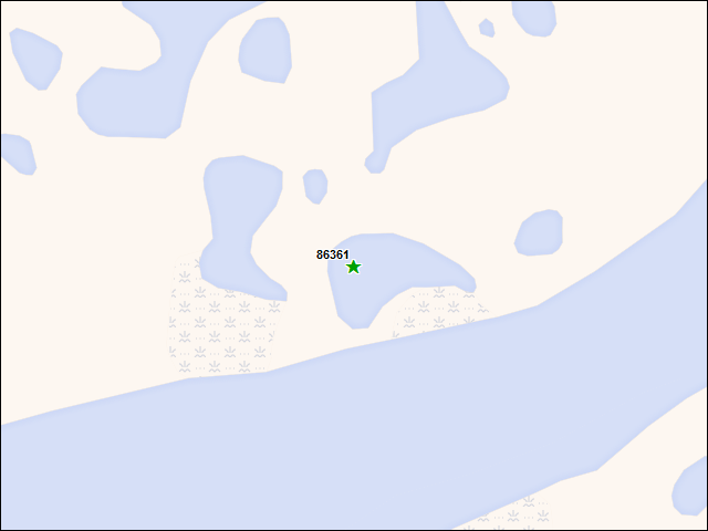 Une carte de la zone qui entoure immédiatement le bien de l'RBIF numéro 86361