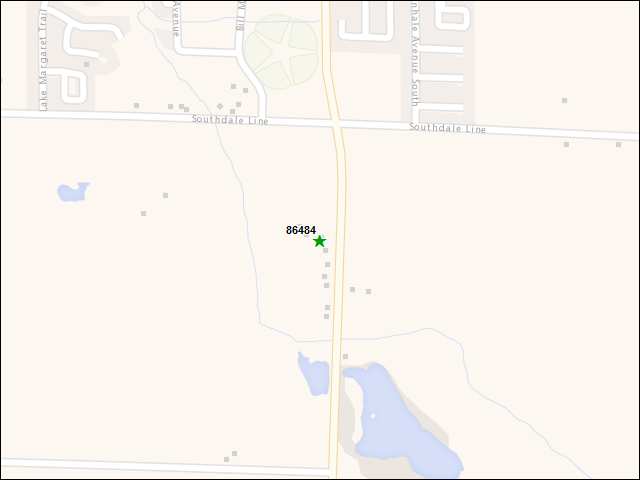 A map of the area immediately surrounding DFRP Property Number 86484