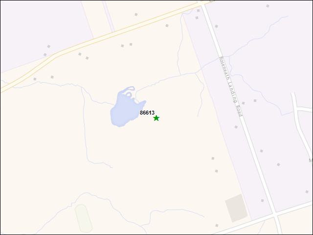 A map of the area immediately surrounding DFRP Property Number 86613