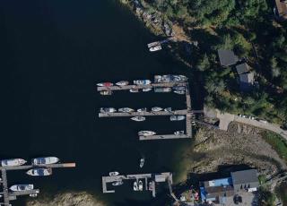 Images aériennes des ports pour petits bateaux Hospital Bay, Colombie-Britannique