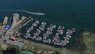 Aerial images of Small Craft Harbour's Tofino (4th Street), British Columbia