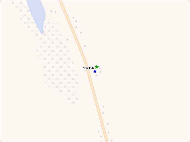 A map of the area immediately surrounding building number 137156