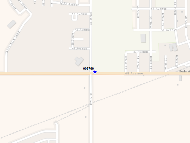 Une carte de la zone qui entoure immédiatement le bâtiment numéro 008760