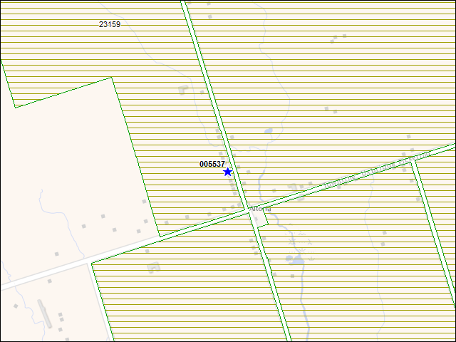 A map of the area immediately surrounding building number 005537