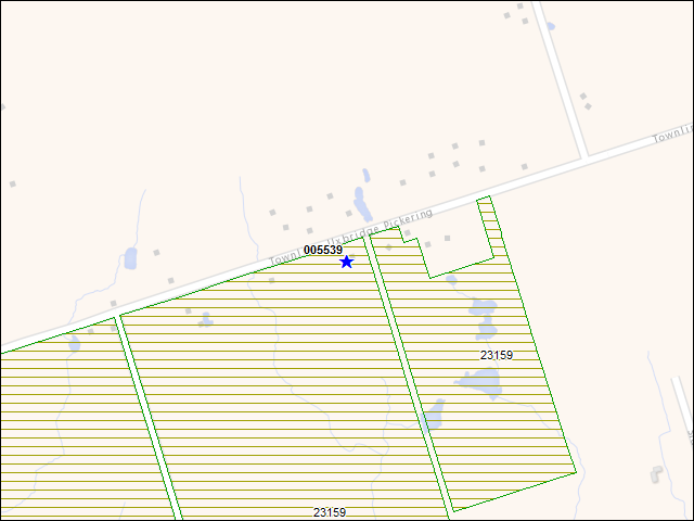 A map of the area immediately surrounding building number 005539