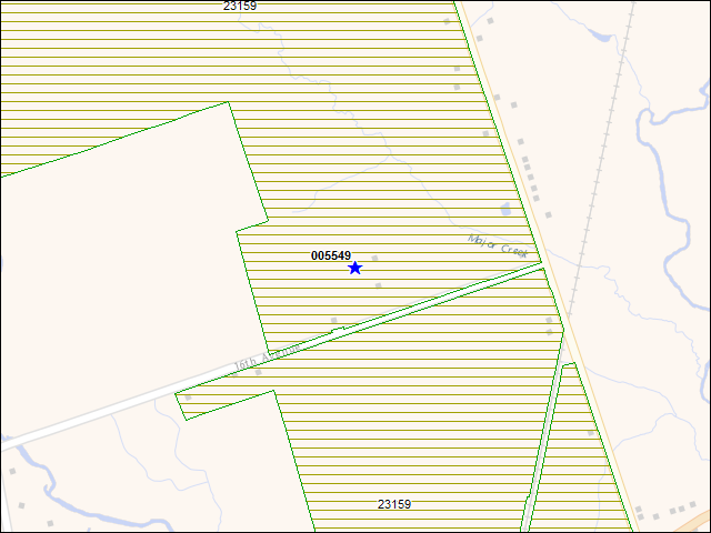 A map of the area immediately surrounding building number 005549