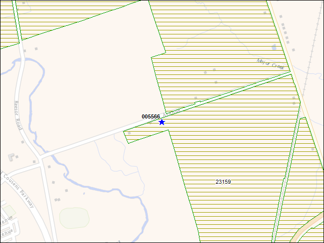 A map of the area immediately surrounding building number 005566