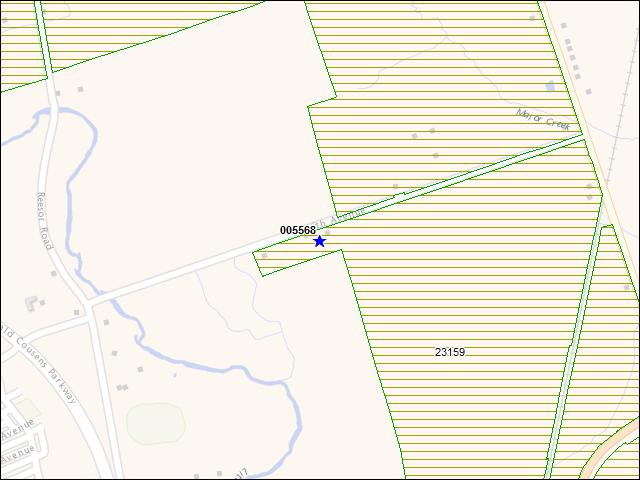 A map of the area immediately surrounding building number 005568